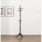 Dark Brown Coat Rack Solid Wood, 11 Hooks Coat Hanger Stand Entryway Home Furniture 1pc