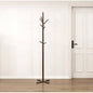 Dark Brown Coat Rack Solid Wood, 11 Hooks Coat Hanger Stand Entryway Home Furniture 1pc