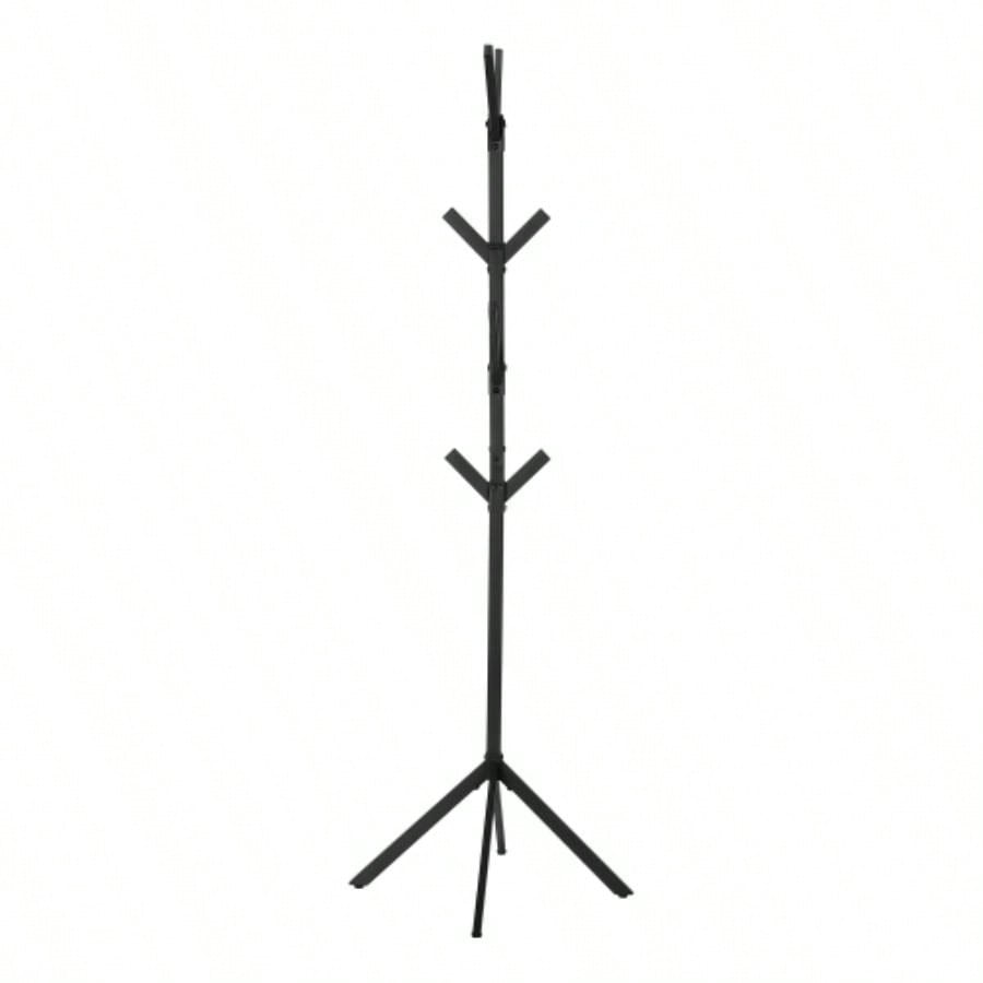 Coat Rack, Hall Tree, Standing, 8 Hooks, Entryway, 70h, Bedroom, Black Metal, Contemporary, Modern