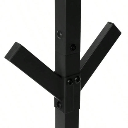 Coat Rack, Hall Tree, Standing, 8 Hooks, Entryway, 70h, Bedroom, Black Metal, Contemporary, Modern