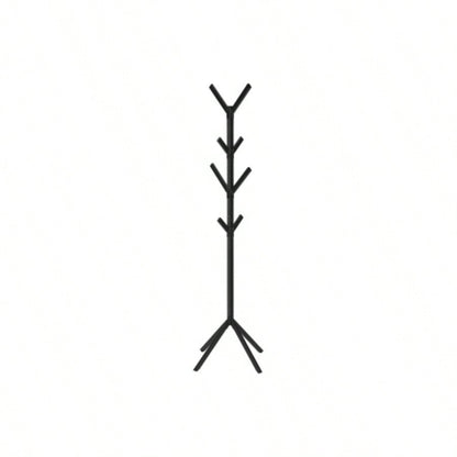 Coat Rack, Hall Tree, Standing, 8 Hooks, Entryway, 70h, Bedroom, Black Metal, Contemporary, Modern