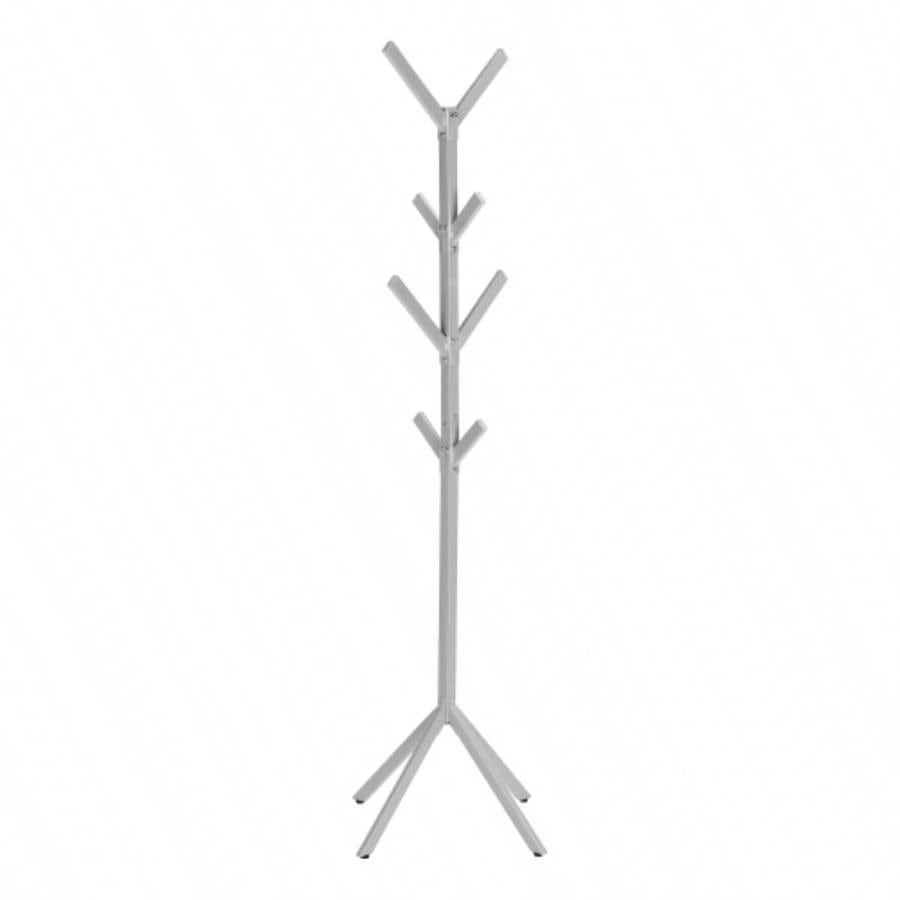 Coat Rack, Hall Tree, Standing, 8 Hooks, Entryway, 70h, Bedroom, Metal, Contemporary, Modern