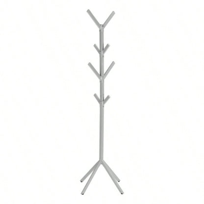 Coat Rack, Hall Tree, Standing, 8 Hooks, Entryway, 70h, Bedroom, Metal, Contemporary, Modern