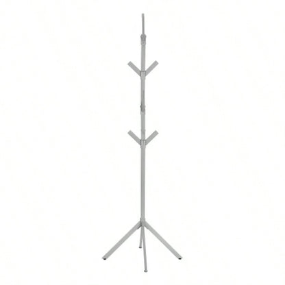 Coat Rack, Hall Tree, Standing, 8 Hooks, Entryway, 70h, Bedroom, Metal, Contemporary, Modern
