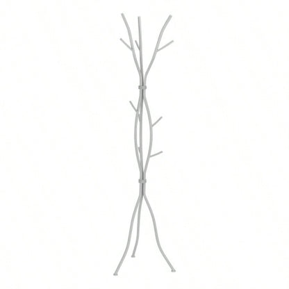 Coat Rack, Hall Tree, Standing, 11 Hooks, Entryway, 74h, Bedroom, Metal, Contemporary, Modern