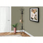 Coat Rack, Hall Tree, Standing, 8 Hooks, Entryway, 74h, Bedroom, Black Metal, Transitional