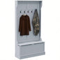 HOMCOM 38 3 - In - 1 Entryway Hall Tree with Storage, Coat Rack with Four Hooks and Shoe Storage, Gray
