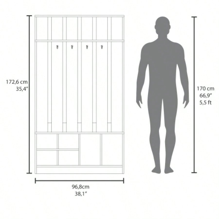 Hall Tree with Shelves, Smokey Gray