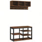 HOMCOM 2 - in - 1 Coat Rack Shoe Set, 5 - Hook Hall Tree with and Shoe Storage 10 Pairs of Shoes Entryway, Hallway, Brown