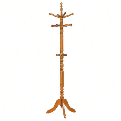Cosman Golden Brown 11 - Hook Freestanding Coat Rack with Hanger