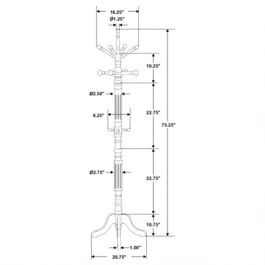 Cosman Golden Brown 11 - Hook Freestanding Coat Rack with Hanger
