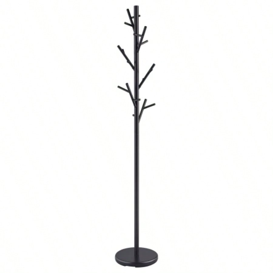Black Coat Rack with 18 Hooks