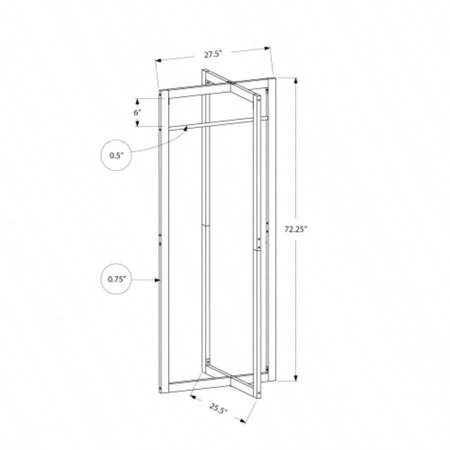 Coat Rack, Hall Tree, Standing, Hanging Bar, Entryway, 72h, Bedroom, White Metal, Contemporary, Modern