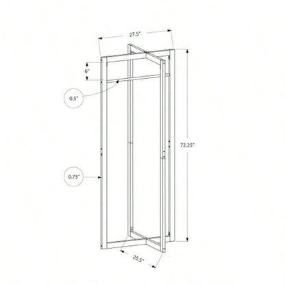 Coat Rack, Hall Tree, Standing, Hanging Bar, Entryway, 72h, Bedroom, White Metal, Contemporary, Modern