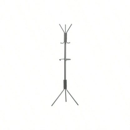 Coat Rack, Hall Tree, Standing, Hanging Bar, 6 Hooks, Entryway, 68h, Bedroom, Metal, Contemporary, Modern