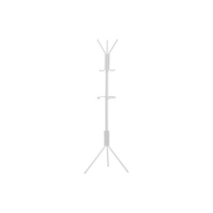 Coat Rack, Hall Tree, Standing, Hanging Bar, 6 Hooks, Entryway, 68h, Bedroom, White Metal, Contemporary, Modern