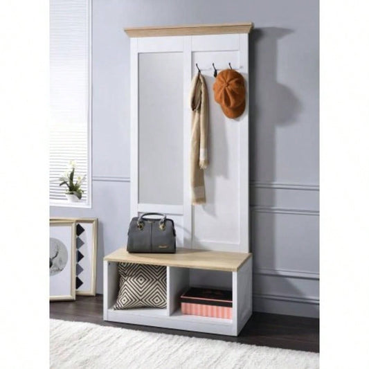 Melati Light Oak White Hall Tree
