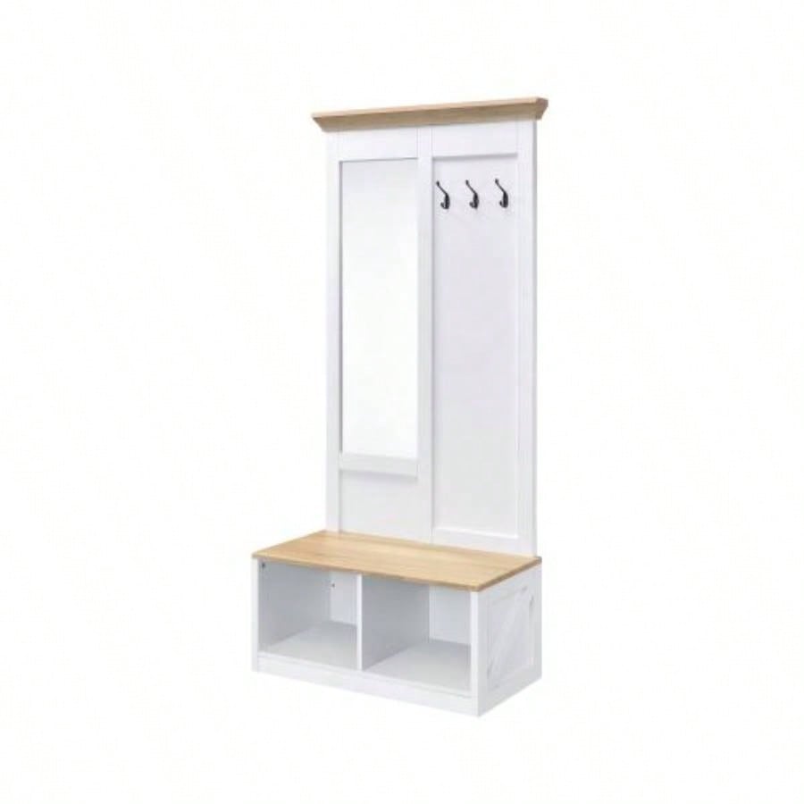 Melati Light Oak White Hall Tree