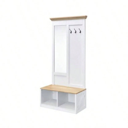 Melati Light Oak White Hall Tree