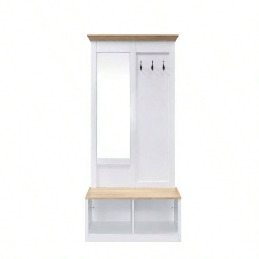 Melati Light Oak White Hall Tree