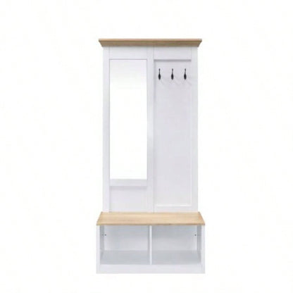 Melati Light Oak White Hall Tree