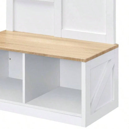 Melati Light Oak White Hall Tree