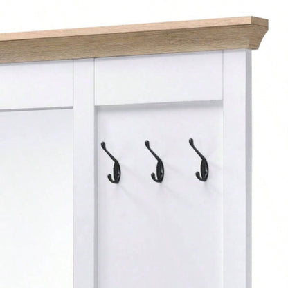 Melati Light Oak White Hall Tree