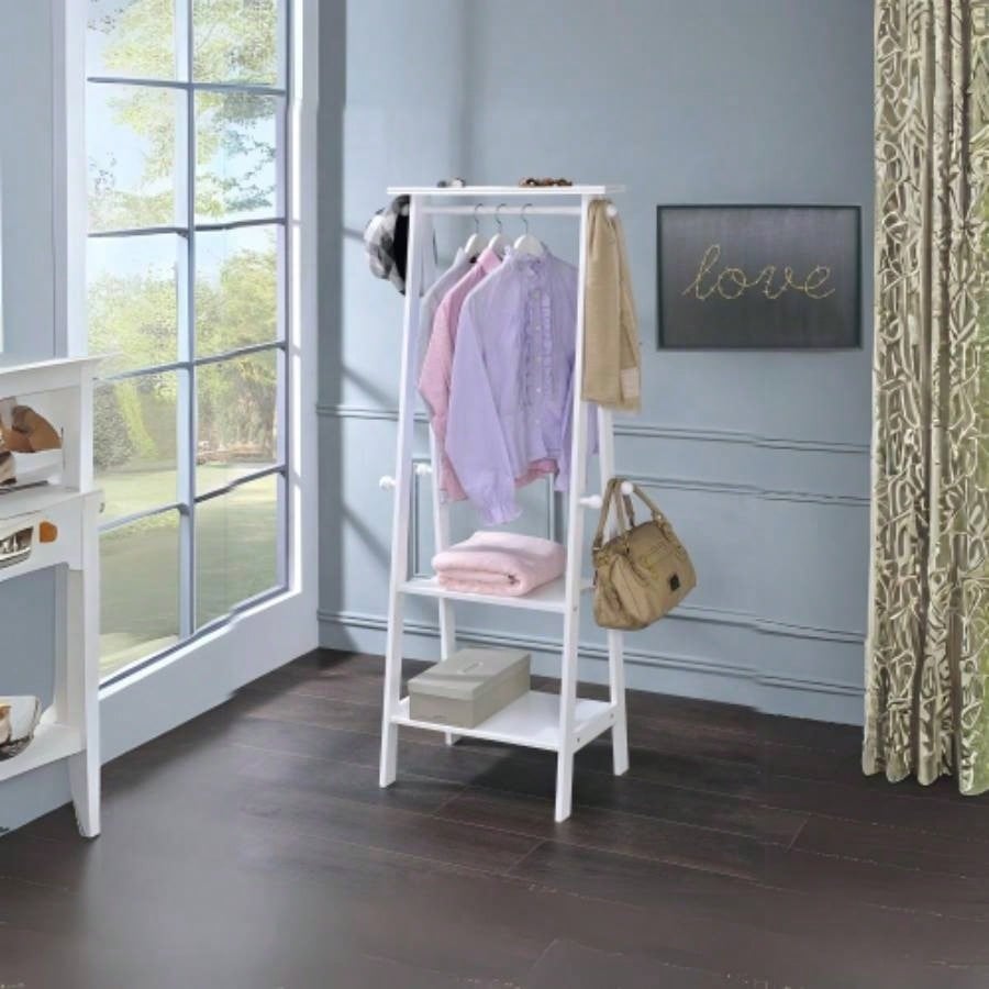 59 Tall Standing Garment/ Coat Rack, White