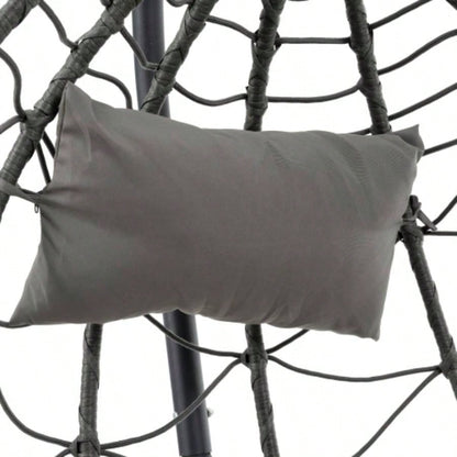 Chair with Stand Indoor Outdoor Swing Chair Patio Wicker Hanging Chair Hanging Basket Chair with Stand Bedroom Living Room Balcony