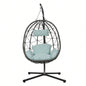 Chair with Stand Indoor Outdoor Swing Chair Patio Wicker Hanging Chair Hanging Basket Chair with Stand Bedroom Living Room Balcony