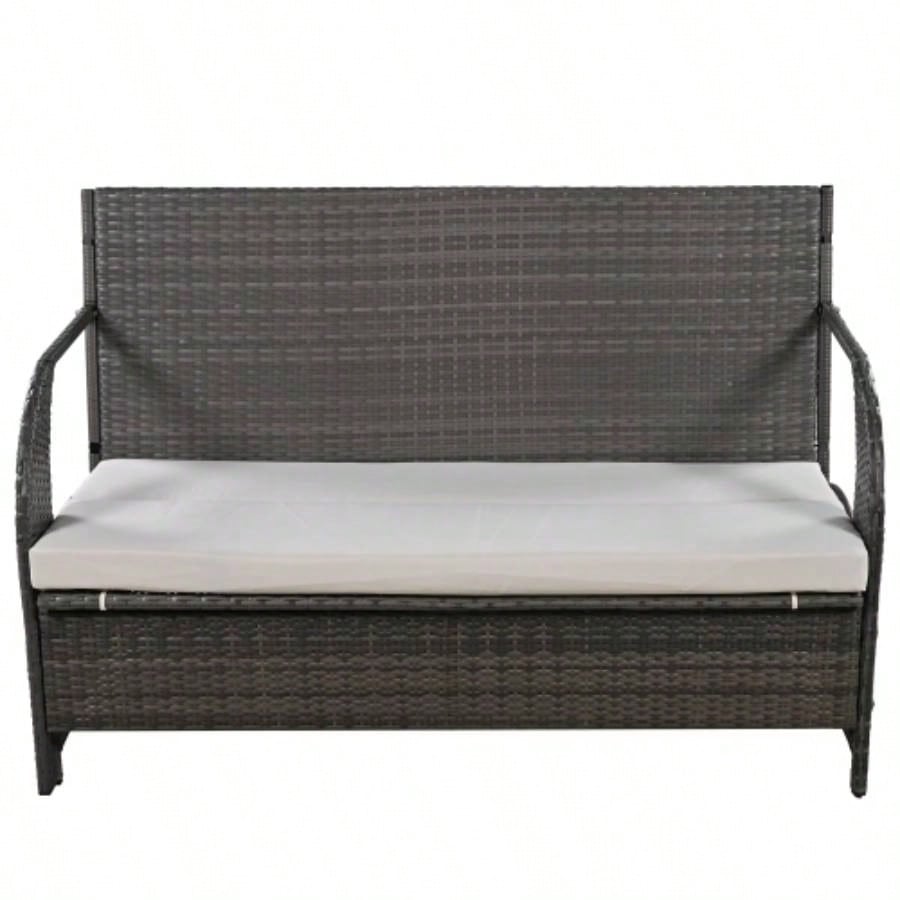 USTYLE 2 - in - 1 Convertible Picnic Upholstered Table, 57.1 Outdoor Loveseat, Portable Picnic Table Couch, Convertible To 4 Seats1 Table, Garden, Lawn, Backyard, Porch, Patio