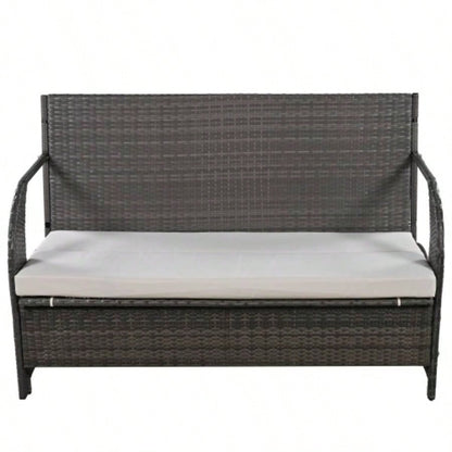 USTYLE 2 - in - 1 Convertible Picnic Upholstered Table, 57.1 Outdoor Loveseat, Portable Picnic Table Couch, Convertible To 4 Seats1 Table, Garden, Lawn, Backyard, Porch, Patio