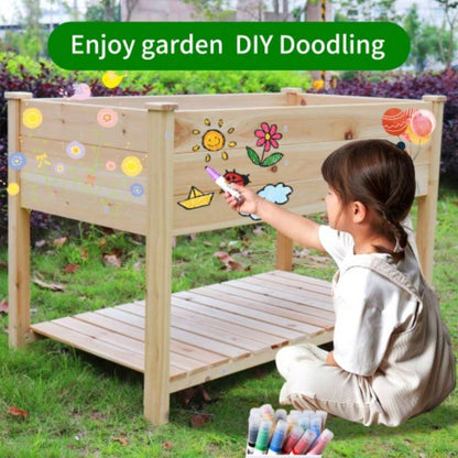Raised Garden Bed Planter Box with Storage Shelf Wooden Elevated Vegetable Growing Bed Flower/Herb/Backyard/Patio/Balcony 48.5x30x24.4incolourless