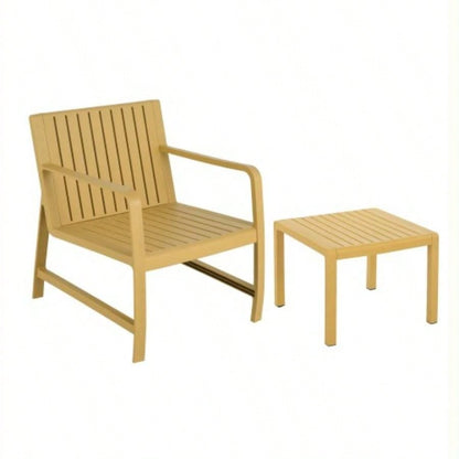 2 - Piece Indoor/Outdoor Furniture set 1 Chairs 1 Coffee Tables Waterproof PP Material - Easy Assembly Patio Conversation Set