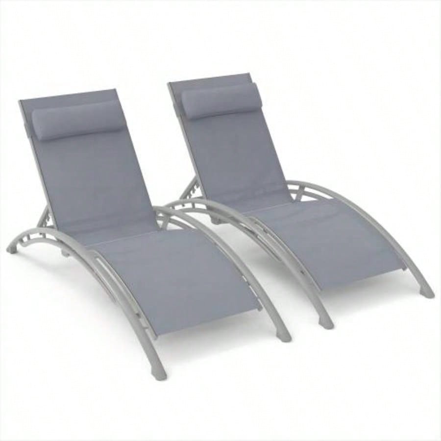 Pool Lounge Chairs Set of 3 - Lake Blue 2 Lounge Chairs+1 Table