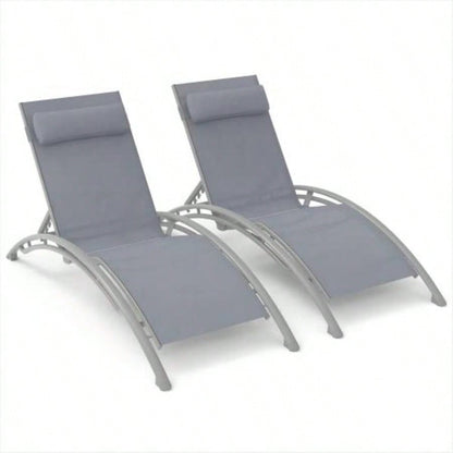 Pool Lounge Chairs Set of 3 - Lake Blue 2 Lounge Chairs+1 Table