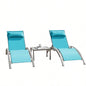 Pool Lounge Chairs Set of 3 - Lake Blue 2 Lounge Chairs+1 Table