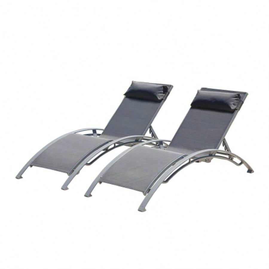Pool Lounge Chairs Set of 3 - Lake Blue 2 Lounge Chairs+1 Table