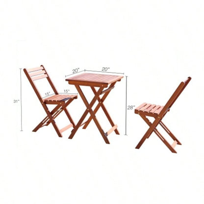 Marco Reddish Brown Balcony Wood Bistro Set