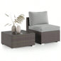 2 Pieces Patio Furniture Sets with Coffee Table PE rattan Resistance -
