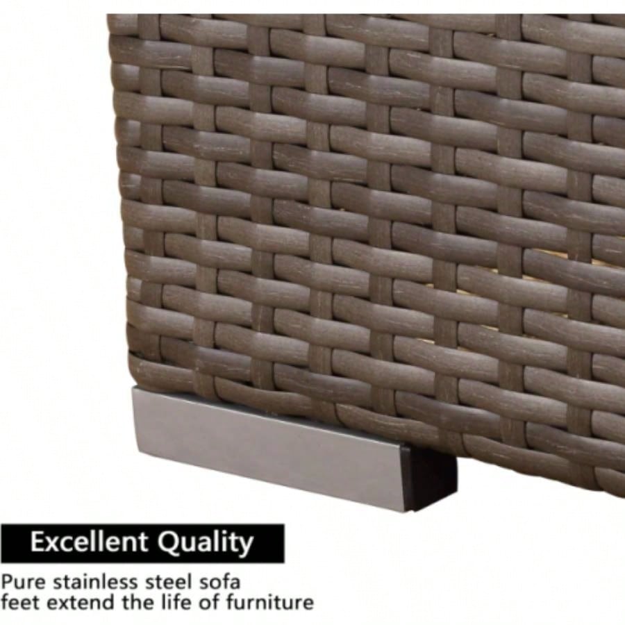 2 Pieces Patio Furniture Sets with Coffee Table PE rattan Resistance -
