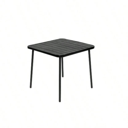 5 - Piece Plastic chair and steel table Outdoor Dining Set, plastic Chairs and Table Set Garden Patio, Black