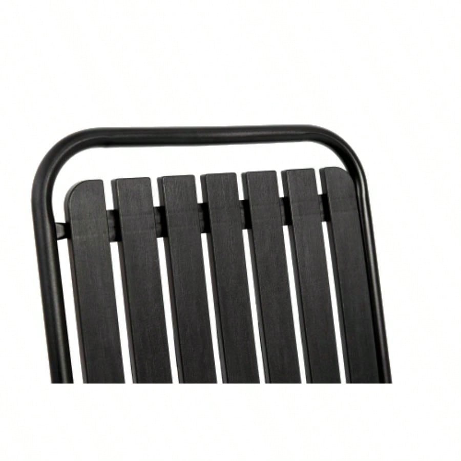 5 - Piece Plastic chair and steel table Outdoor Dining Set, plastic Chairs and Table Set Garden Patio, Black