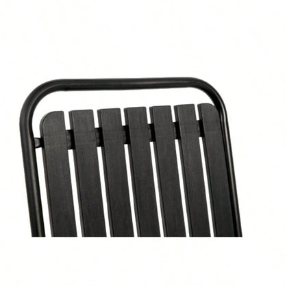 5 - Piece Plastic chair and steel table Outdoor Dining Set, plastic Chairs and Table Set Garden Patio, Black