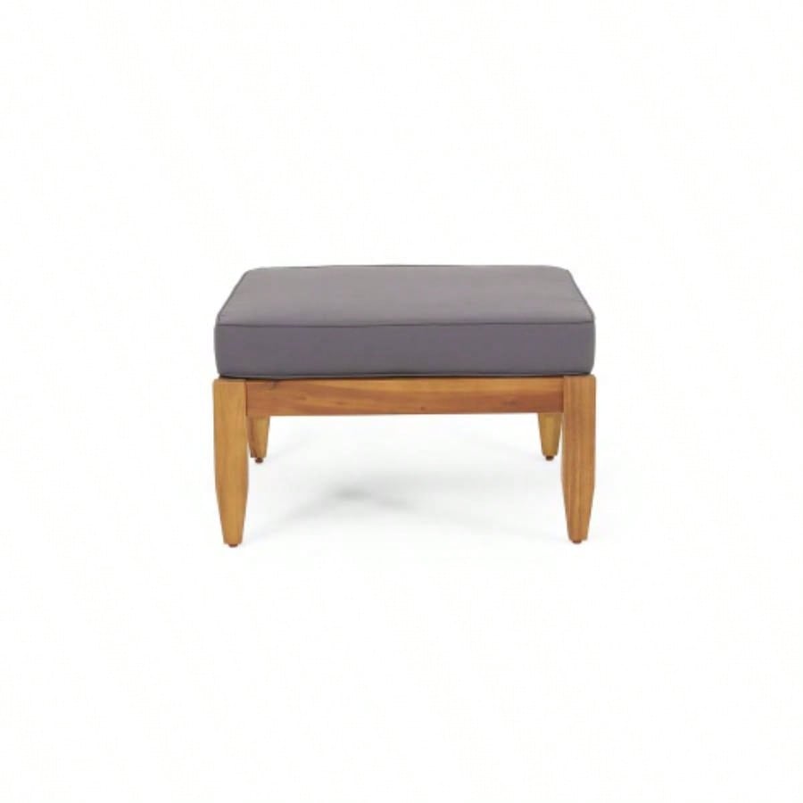 Mid - Modern Ottoman+ Coffee Table Set, Solid Wood Frame, - Resistant Cushions