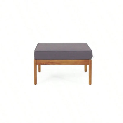 Mid - Modern Ottoman+ Coffee Table Set, Solid Wood Frame, - Resistant Cushions