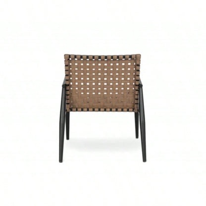 Modern Outdoor Chat Set: 2 PE Rattan Chairs+ Black Steel Tempered Glass Side Table - Durable Stylish