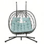 2 Persons Chair with Stand Indoor Outdoor Swing Chair Patio Wicker Hanging Chair Hanging Basket Chair with Stand Bedroom Living Room Balcony