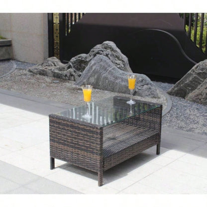 Outdoor patio Furniture Coffee Table with tempered glass