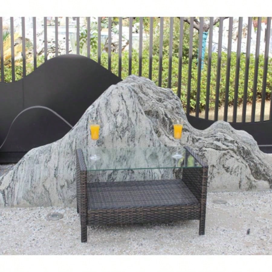 Outdoor patio Furniture Coffee Table with tempered glass